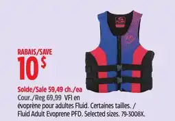 Canadian Tire Fluid Adult Evoprene PFD offer