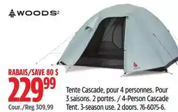 Canadian Tire WOODS 4-Person Cascade Tent offer