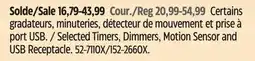 Canadian Tire Selected Timers, Dimmers, Motion Sensor and USB Receptacle offer