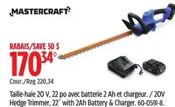 Canadian Tire Mastercraft 20V Hedge Trimmer offer