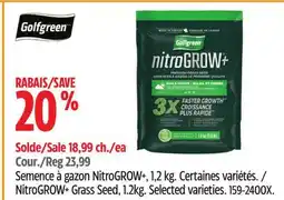 Canadian Tire Golfgreen NitroGROW+ Grass Seed, 1.2kg offer