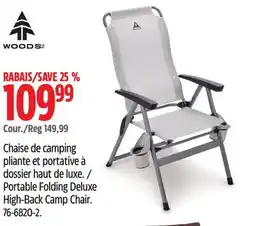 Canadian Tire Portable Folding Deluxe High-Back Camp Chair offer