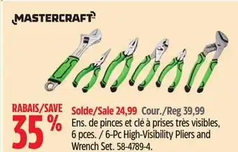 Canadian Tire Mastercraft 6-Pc High-Visibility Pliers and Wrench Set offer