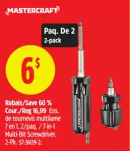 Canadian Tire Mastercraft 7-in-1 Multi-Bit Screwdriver, 2-Pk offer