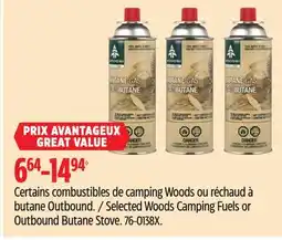 Canadian Tire Selected Woods Camping Fuels or Outbound Butane Stove offer