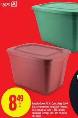 Canadian Tire 68L Restore Stackable Storage Tote offer