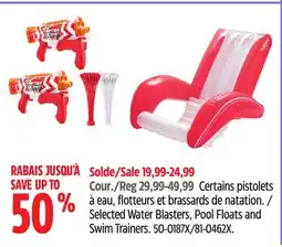 Canadian Tire Selected Water Blasters, Pool Floats and Swim Trainers offer