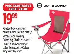 Canadian Tire OUTBOUND Mesh-Back Folding Camping Chair offer