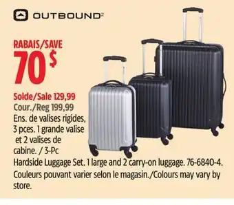Canadian Tire OUTBOUND 3-Pc Hardside Luggage Set offer
