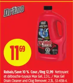 Canadian Tire Drano Max Gel Drain Cleaner and Clog Remover, 2.3L offer