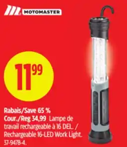 Canadian Tire Motomaster Rechargeable 16-LED Work Light offer