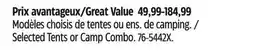 Canadian Tire Selected Tents or Camp Combo offer
