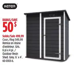Canadian Tire Keter Outdoor Resin Shed offer