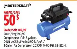 Canadian Tire Mastercraft 3-Gallon Air Compressor offer