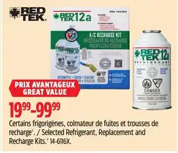 Canadian Tire Selected Red Tek Refrigerant, Replacement and Recharge Kits.† offer