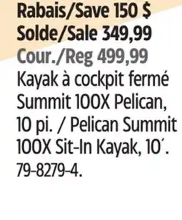 Canadian Tire Pelican Summit 100X Sit-In Kayak, 10´ offer