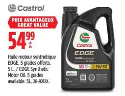Canadian Tire Castrol EDGE Synthetic Motor Oil offer