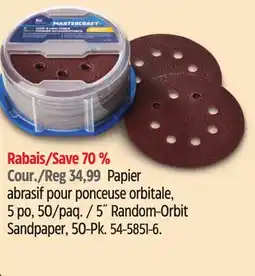 Canadian Tire 5˝ Random-Orbit Sandpaper offer