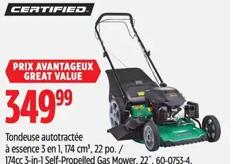 Canadian Tire CERTIFIED 174cc 3-in-1 Self-Propelled Gas Mower, 22˝ offer