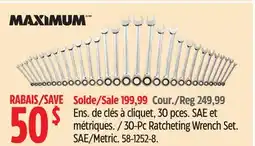 Canadian Tire MAXIMUM 30-Pc Ratcheting Wrench Set. SAE/Metric offer