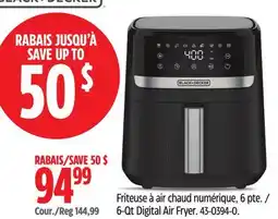 Canadian Tire BLACK+DECKER 6-Qt Digital Air Fryer offer