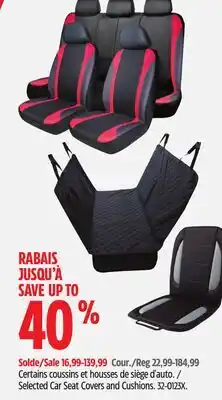 Canadian Tire Selected Car Seat Covers and Cushions offer