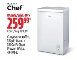 Canadian Tire MasterChef 3.5 Cu-Ft Chest Freezer, White offer