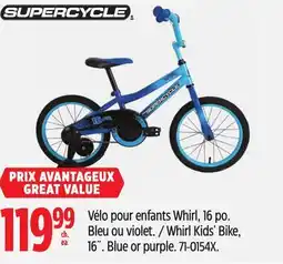 Canadian Tire Whirl Kids' Bike, 16˝. Blue or purple offer