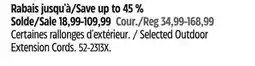 Canadian Tire Mastercraft Selected Outdoor Extension Cords offer