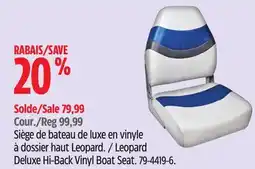 Canadian Tire Leopard Deluxe Hi-Back Vinyl Boat Seat offer