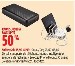 Canadian Tire Selected Phone Mounts, Charging Solutions and Smartwatch offer