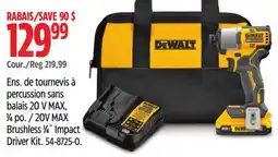 Canadian Tire DEWALT 20V MAX Brushless 1⁄4˝ Impact Driver Kit offer