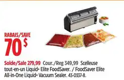 Canadian Tire FoodSaver Elite All-in-One Liquid+ Vacuum Sealer offer