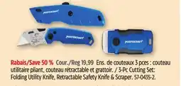 Canadian Tire Mastercraft 3-Pc Cutting Set: Folding Utility Knife, Retractable Safety Knife & Scraper offer