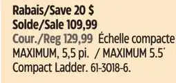 Canadian Tire MAXIMUM 5.5´ Compact Ladder offer