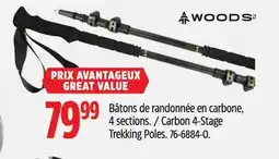 Canadian Tire WOODS Carbon 4-Stage Trekking Poles offer