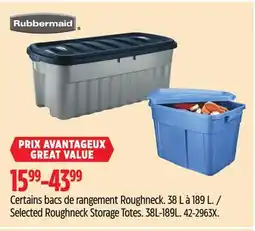 Canadian Tire Rubbermaid Selected Roughneck Storage Totes offer