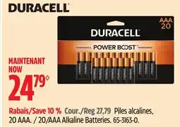 Canadian Tire Duracell 20/AAA Alkaline Batteries offer