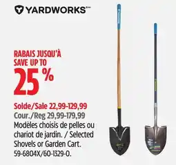 Canadian Tire YARDWORKS Selected Shovels or Garden Cart offer