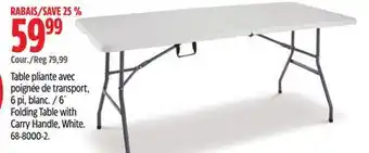 Canadian Tire FOR LIVING 6´ Folding Table with Carry Handle offer