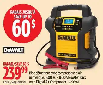 Canadian Tire Dewalt 1600A Booster Pack with Digital Air Compressor offer