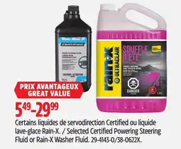 Canadian Tire Selected Certified Powering Steering Fluid or Rain-X Washer Fluid offer