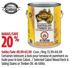Canadian Tire Cabot Selected Cabot Wood Deck & Siding Stains or Timber Oil offer