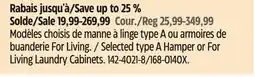 Canadian Tire Selected type A Hamper or For Living Laundry Cabinets offer