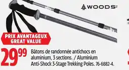 Canadian Tire WOODS Aluminium Anti-Shock 3-Stage Trekking Poles offer