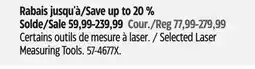 Canadian Tire Selected Laser Measuring Tools offer
