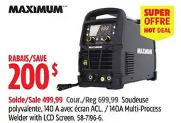 Canadian Tire MAXIMUM 140A Multi-Process Welder with LCD Screen offer