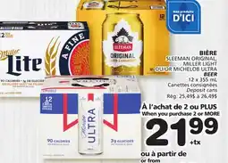 Marches Tradition SLEEMAN ORIGINAL, MILLER LIGHT OR MICHELOB ULTRA BEER offer