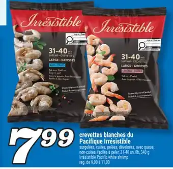 Marché Richelieu CREVETTES BLANCHES DU PACIFIQUE IRRÉSISTIBLE | IRRÉSISTIBLE PACIFIC WHITE SHRIMP offer