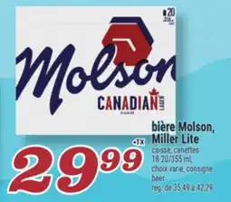 Marché Richelieu bière Molson, Miller Lite | beer offer